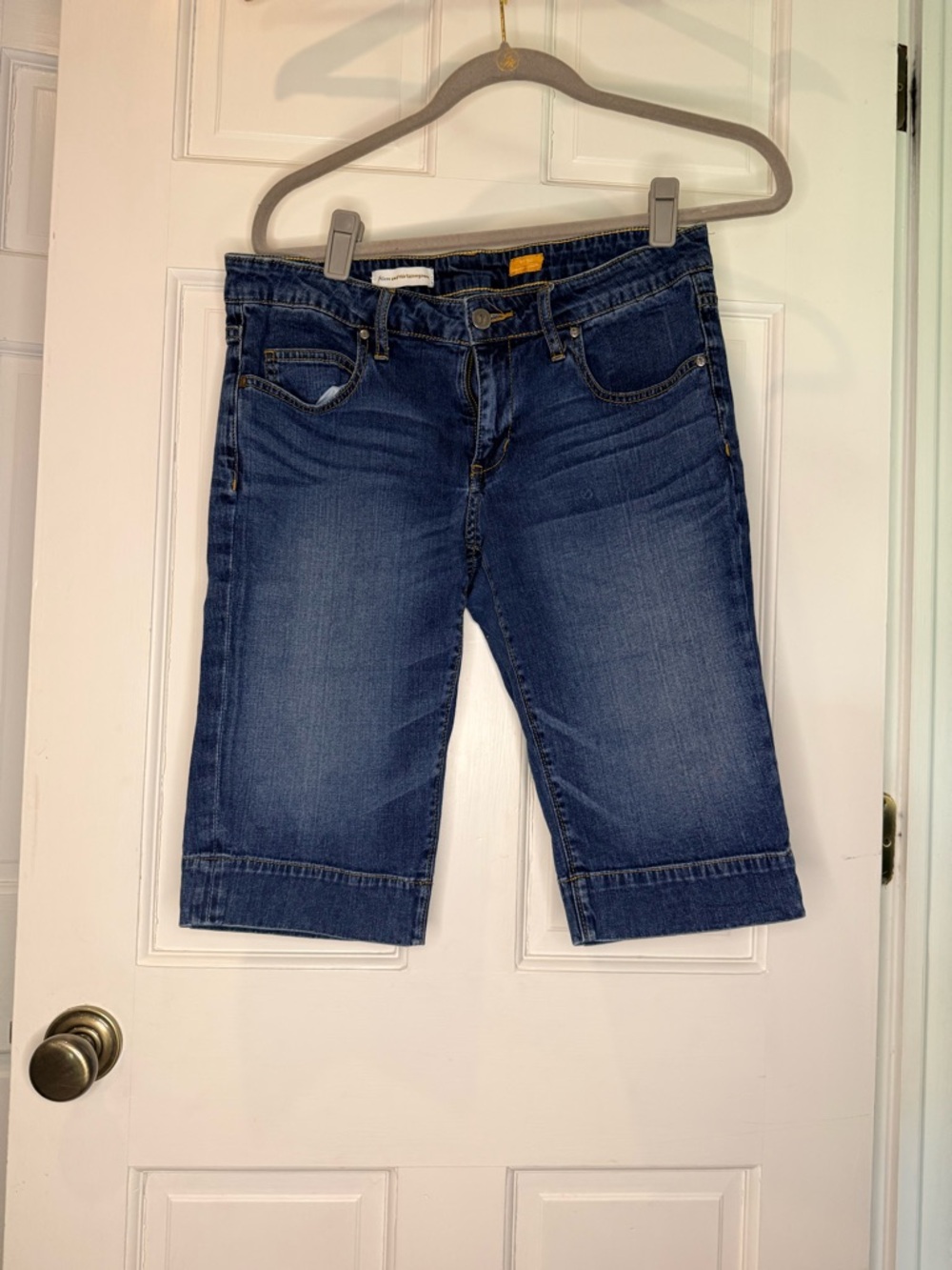 Classic Women's Dark Blue Denim Bermuda Jean Shorts